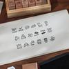Daily Life 18 Beech Wood Seal Set Box Diy Diary Decoration Material Stamp Wooden Box Seal Kawai Stationery Lovely Gift Supplies