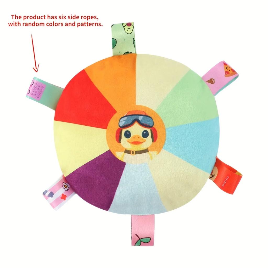 Cartoon Patterned Plush Flying Disk Toy with Sounding Bell for Dogs,Interactive Training and Dental Health Chew Toy Pet Supplies