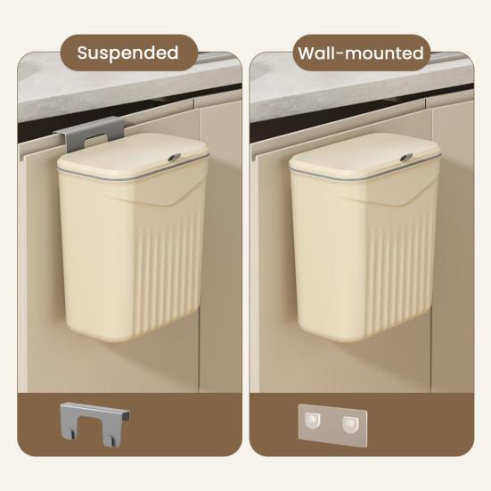 Kitchen Compost Bin with Lid Wall Mounted Garbage Can Bathroom Kitchen Waste Basket Bin