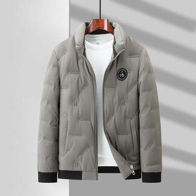 Autumn and Winter White Duck Down Stand-up Collar Middle-aged and Young Business Leisure Warm Short Down Jacket