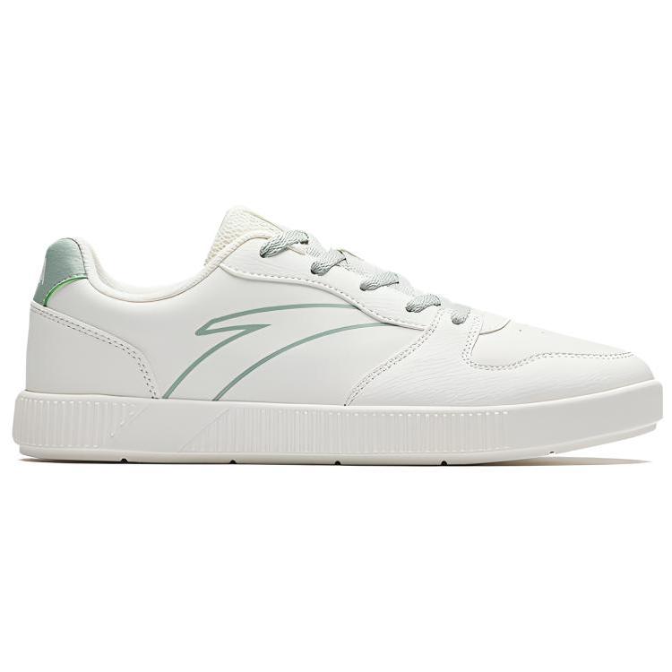 Anta Comfortable Trendy Versatile Lightweight Increased Height Low-Top Skate Shoes Women Sneaker White Green 922538042-2