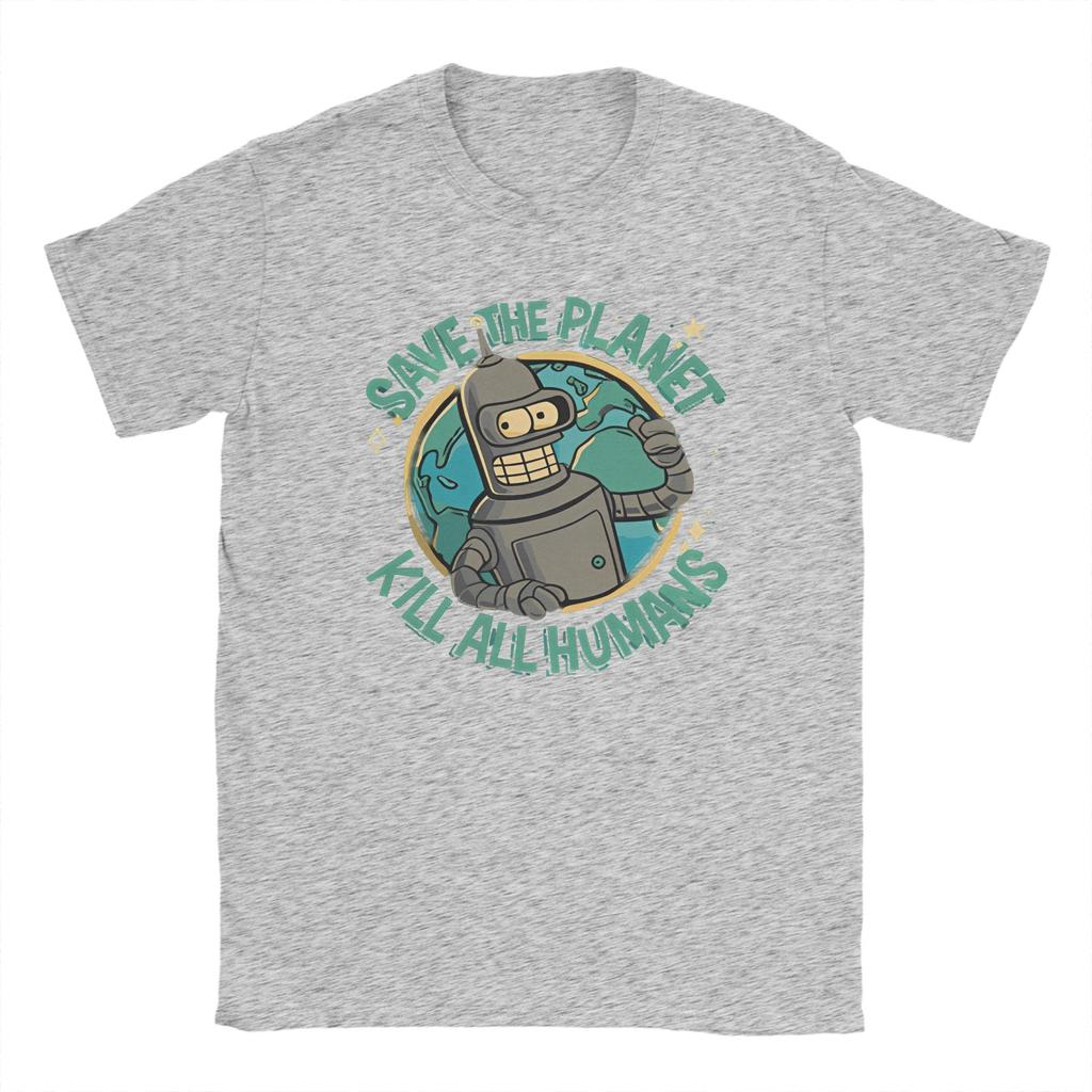 Rettet den Planeten Tötet alle Menschen Futurama Merch Herren Damen T-Shirts Sommer T-Shirt Grafik Bedrucktes T-Shirt Kleidung