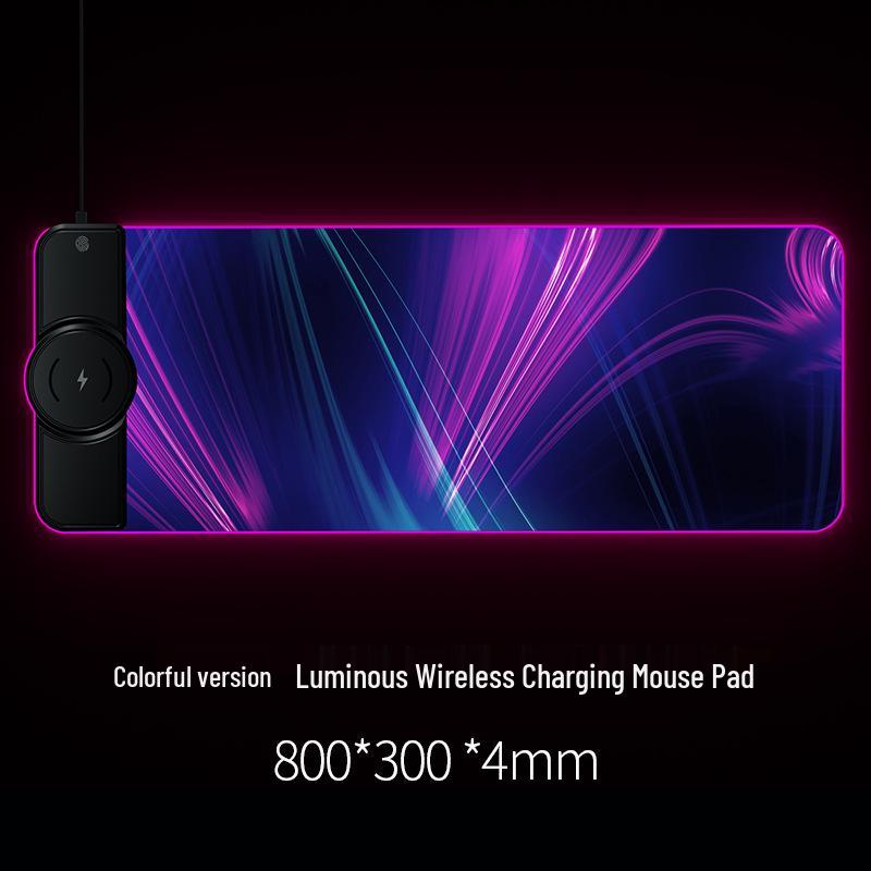 RGB Gaming Mouse Pad with Wireless Fast Charging (15W/10W/7.5W), Soft Surface, Colorful Light Effects, Phone Charger
