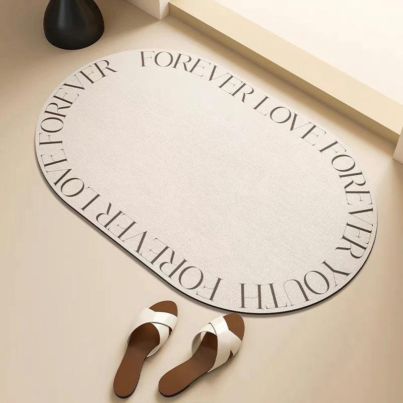 Floor Mat Toilet Water Absorption Quick Drying Foot Mat Diatom Mud Toilet Bathroom Entrance Door Non-slip and Dirt-resistant
