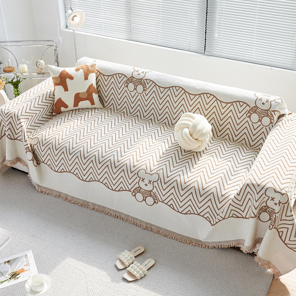 Chenille Sofa Towel Four Seasons Universal Simple Cartoon Fashion Anti-Scratching One Piece Leather Sofa Cover Universal Towel