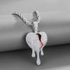 High-Quality European and American Full Diamond Water Drop Broken Heart Couple Necklace