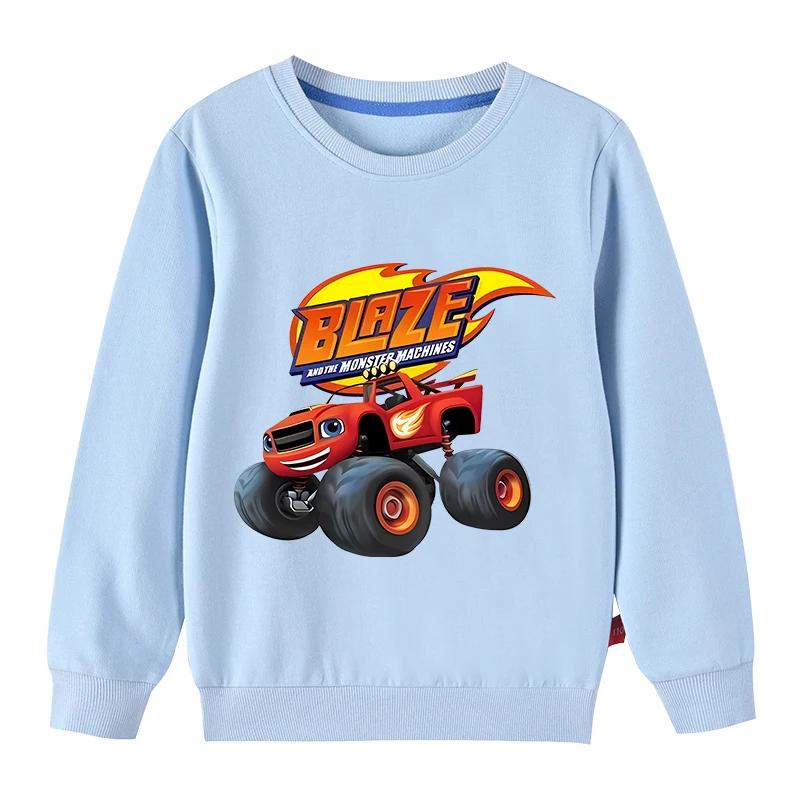 Spring and  Autumn Kids Blaze And The Monster Machines Cartoon Funny Sweatshirts Children's Hoodies Baby Pullover Tops Girls Boys Clothes