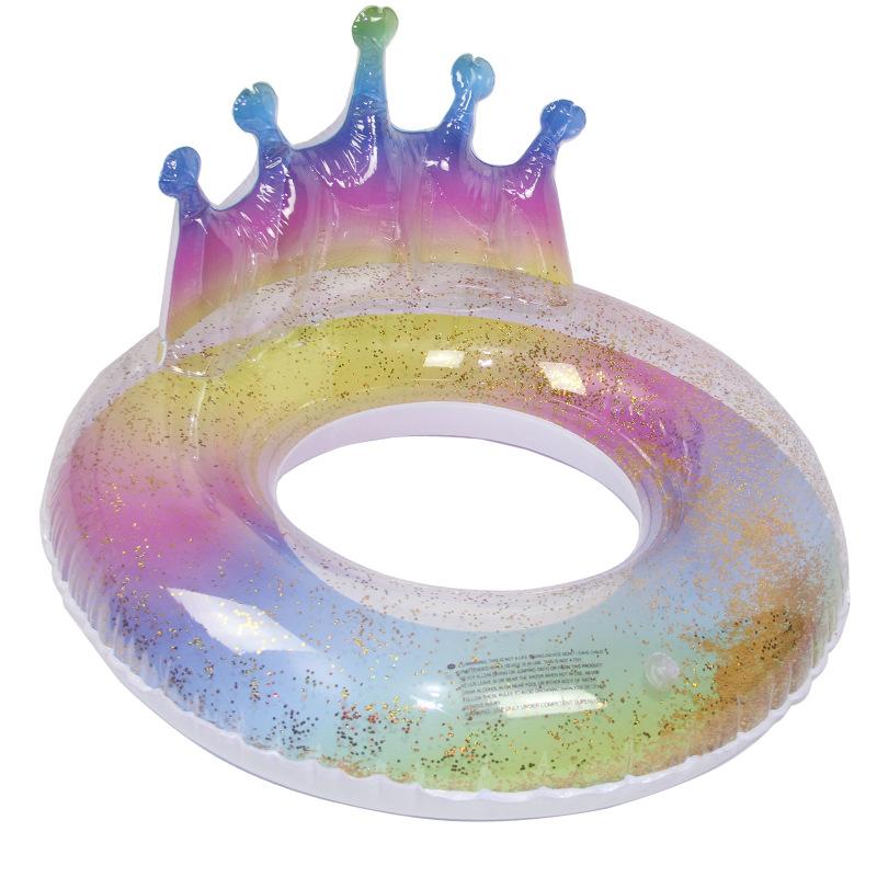 New Ins Queen S Crown Sequined Swimming Ring Adult Thickened And Enlarged Women S Underarm Lifebuoy 90Cm (,70# children s model)