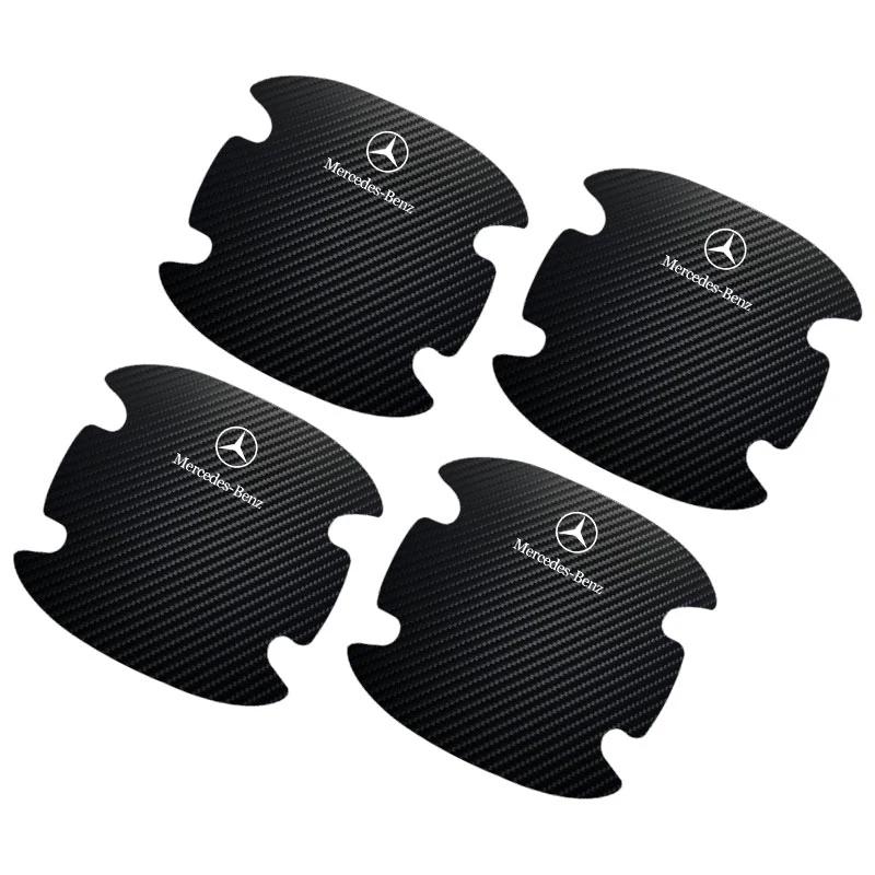 4Pcs Car Door bowl Sticker with Door Handle Bowl Scratch Protective Sticker For Mercedes-Benz W166 W212 W204 C E ML GL GLK Class