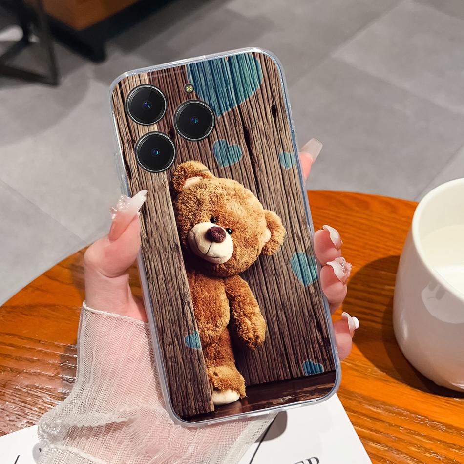 Simple Creative Case For Realme C63 C61 Transparent Back Cover For Realme C 61 C 63 Soft Slim Silicone Shockproof Funda Bumper