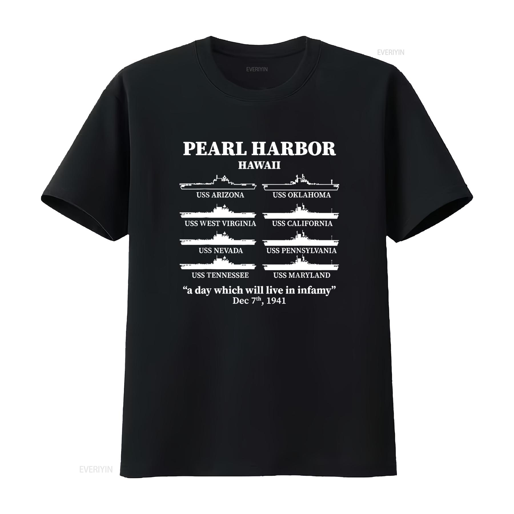 

Pearl Harbor Memorial Day Battleships USA Patriotic T Shirt vintage Washed Casual homme Soft Unisex Stretched designer clothes 4XL