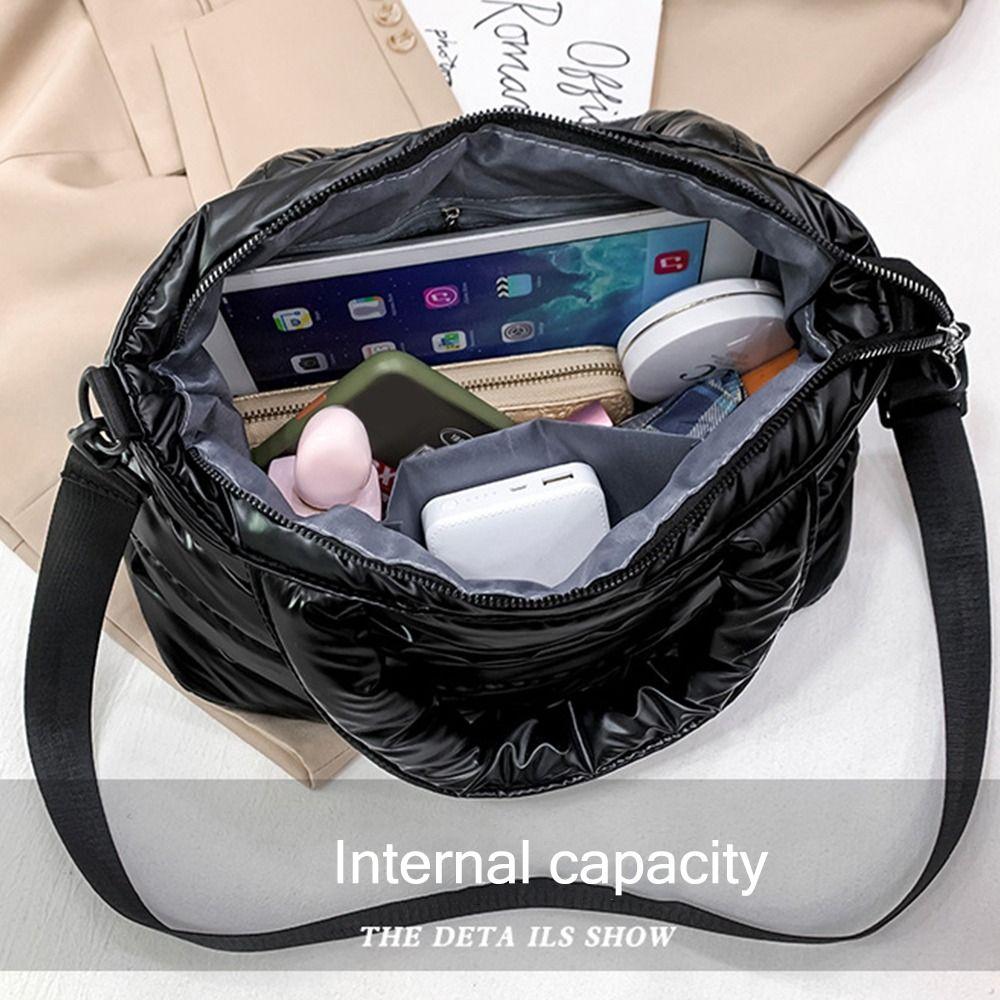 Travel Crossbody Handbag Lightweight Quilted Puffy Handbag Down Cott Padded Shoulder Bag Puffer Tote Bag Women's Handbags