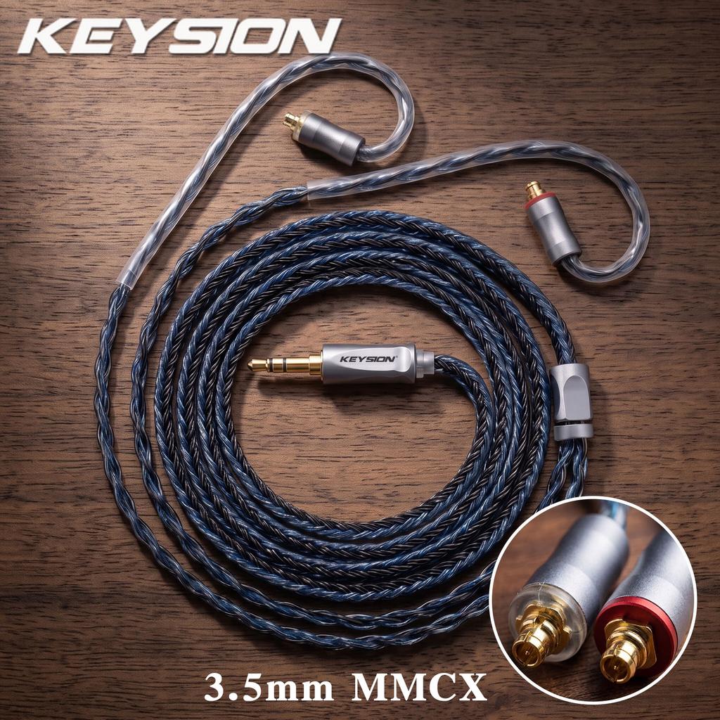 KEYSION 24 Core 5N OFC High Purity HIFI Earphone Upgrade Balance Cable 3.5/4.4mm Plug MMCX/0.78 2Pin/for TFZ IEM Headphone Cable