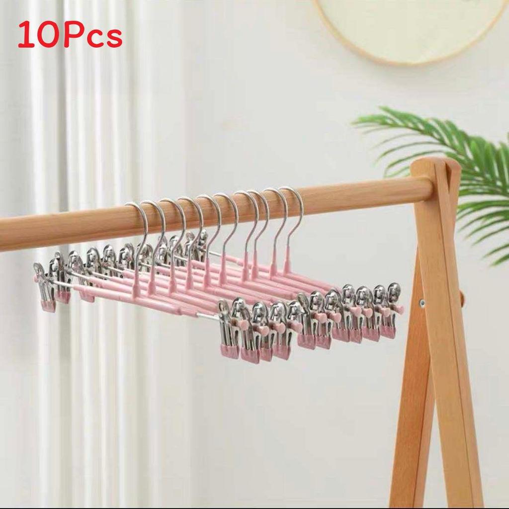 Standard Wardrobe Pants Hanger With Non Slip Stainless Steel Clips For Home Storage And Organization