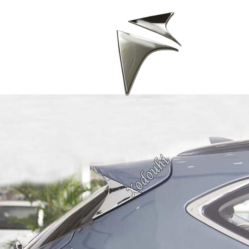 For Hyundai Tucson 2015 2016 2017 2018 Car Body Styling Cover Tail Rear Spoiler Side Triangle Molding Window Bezel Trim 2PCs