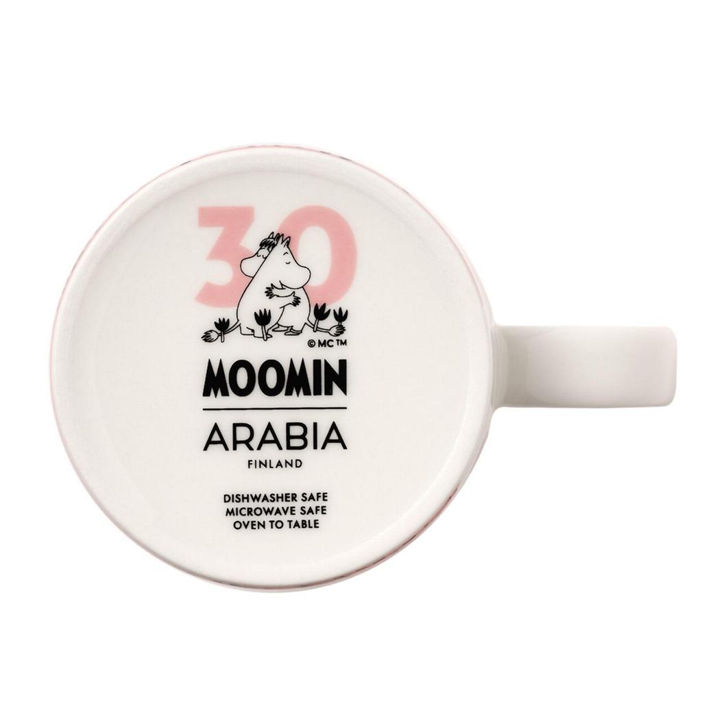 [Official Import] Moomin Classic LOVE 30th Anniversary Mug, Microwave and Dishwasher Safe, 80th Anniversary Edition, Boxed, Pink, 0.3L