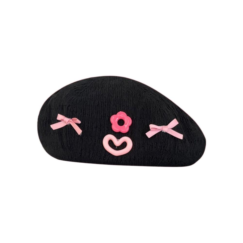 

Colorful Pumpkin Hat Flower Painter Hat Fashion Bow Berets Cap Girls чёрный