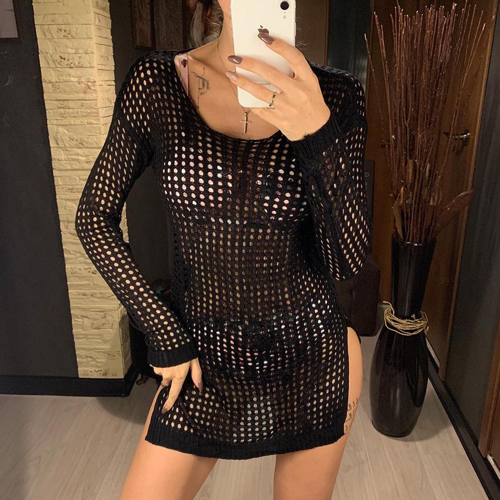 2021 European & American Hollow Knit Beachwear Bikini Cover-Up