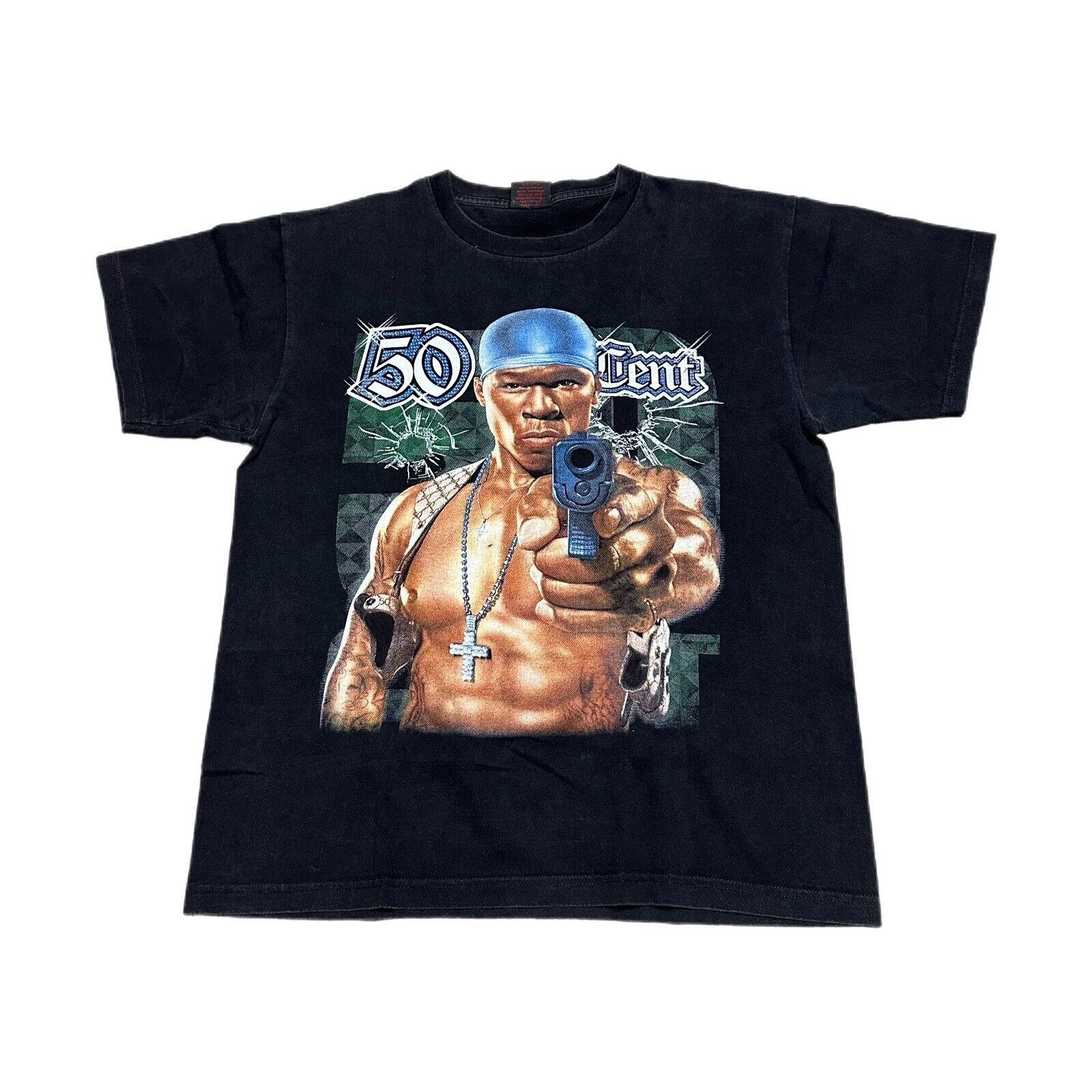 50 Cent Shirt Mens L Y2K Get Rich or Die Tryin Black New York Rap Tee Vintage XXL