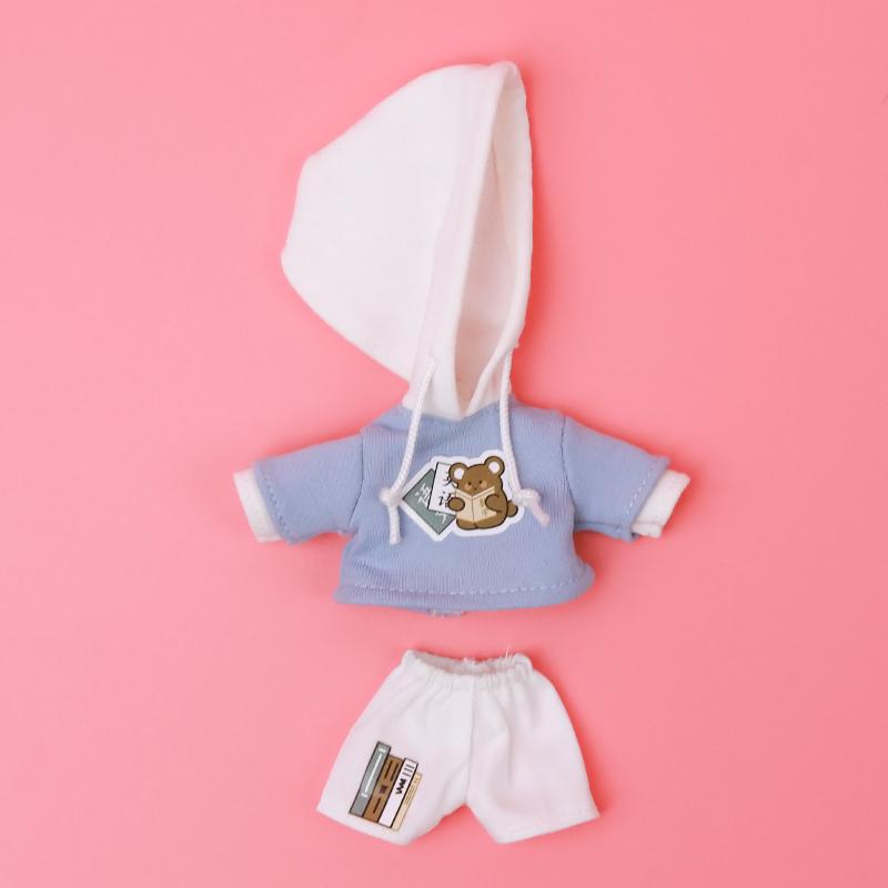 

OB11 Clothes Bear Pattern Hooded Sweatshirt Hippop Shorts Set Decoration Molly, GSC Body, 1/12bjd Doll Clothes Toy Clothing OB11