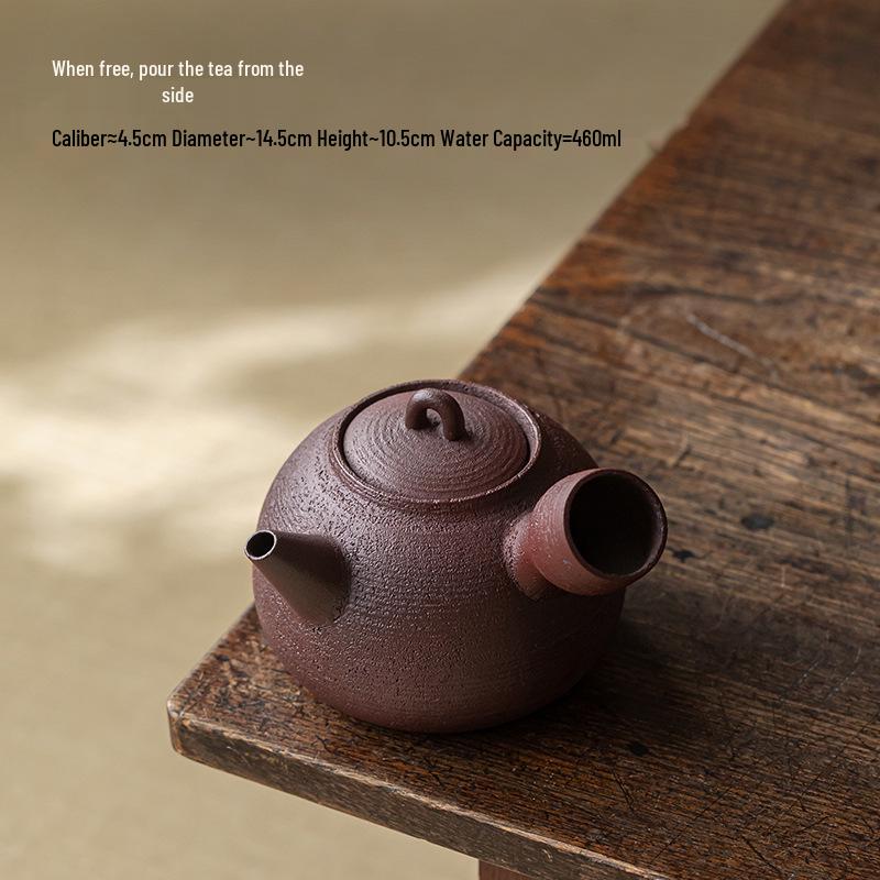 Guanlan Coarse Pottery Dual-use Charcoal Stove & Side-handle Teapot for Outdoor Tea Brewing No Size
