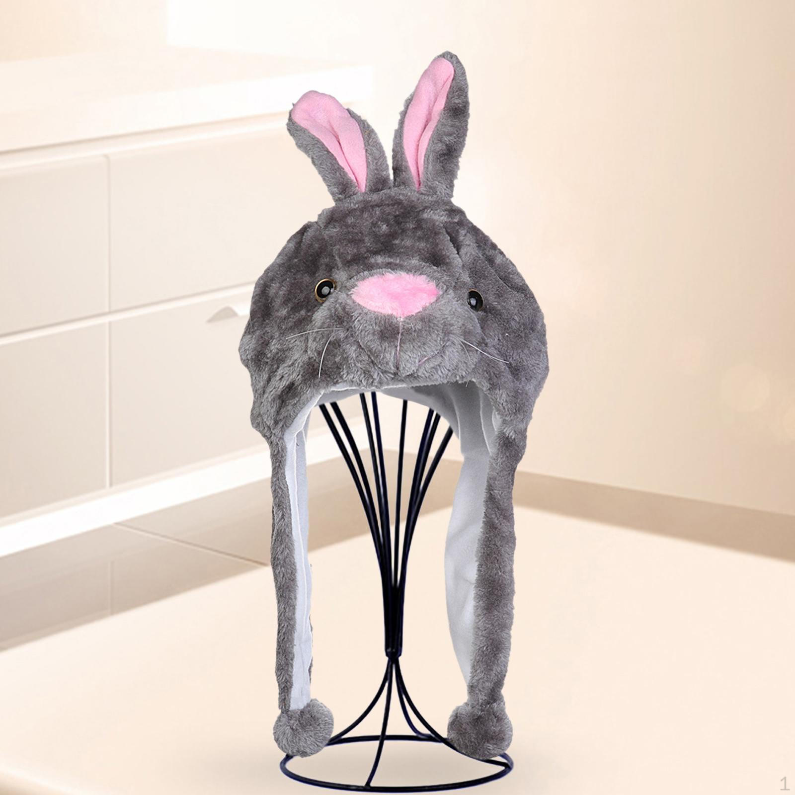 

Adorable Animal Plush Hat, Easter Themed Party Photo Props Outdoor Warm Fancy Dress cozy Gray Rabbit