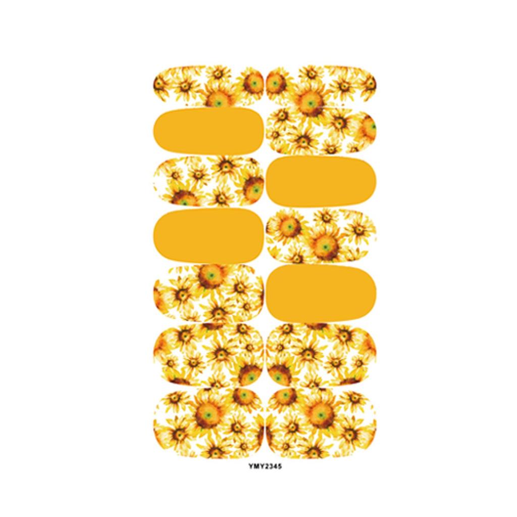 Sunflower Nail Stickers - Trendy Full-Set Decorative Stickers (YMY2340-2)