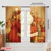 2 Stück, 2D-Flachdruck Fenstergardine Lebhafter Weihnachtsmann Vielseitig 100% Polyester (ohne Stange) Festlich Perfekt für Schlafzimmer, Wohnzimmer