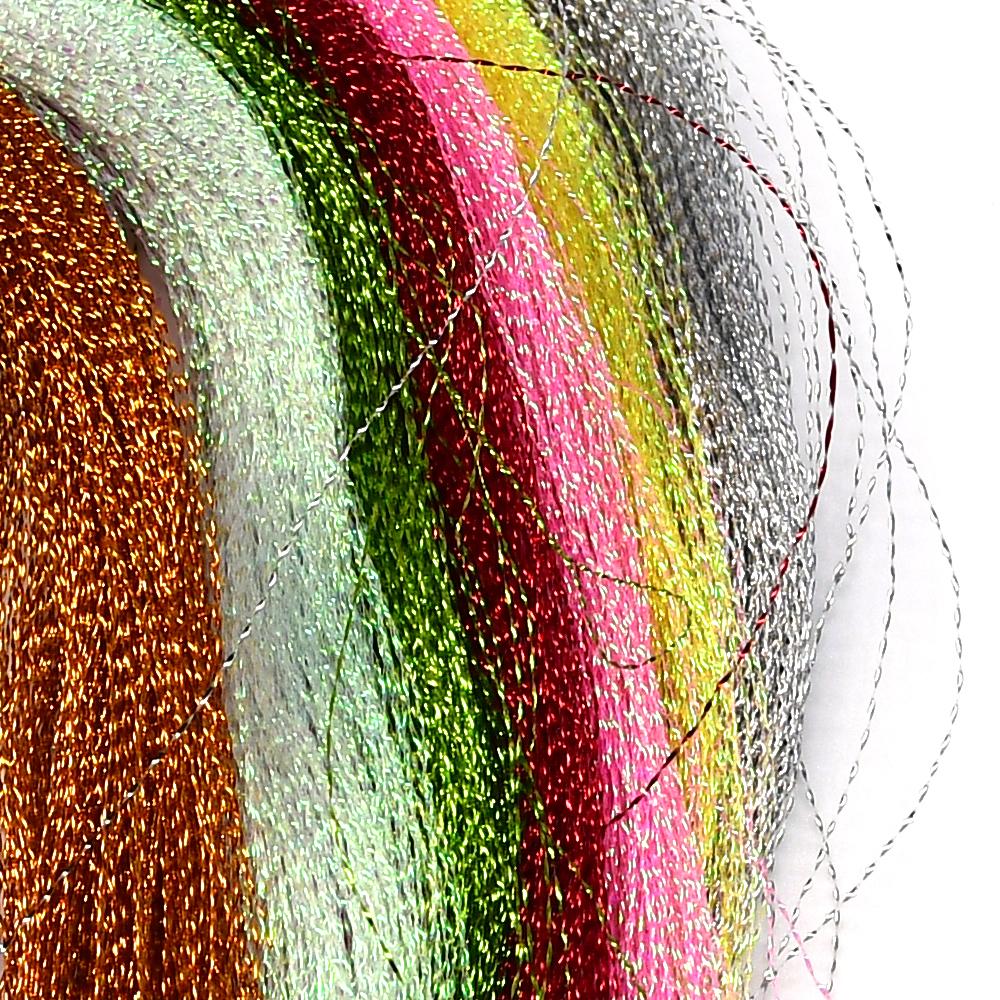MNFT 11 Packs Crystal Flies decorating Tinsel Fly Tying/Jig Hook Lure Making Materials Holographic Flashabou DIY Bait Wing Tail