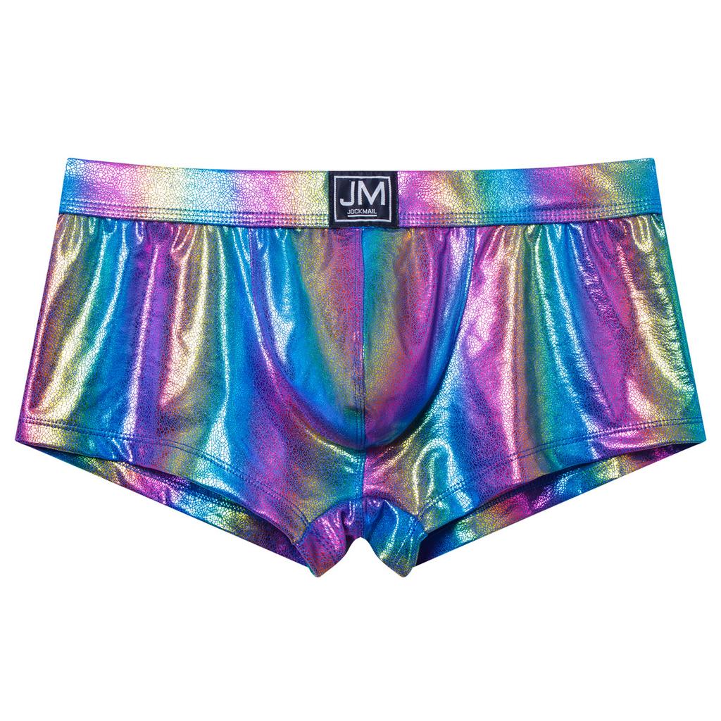 Boxer JOCKMAL Lederähnliches Material mit glänzender reflektierender Oberfläche Mode Sexy Herren Boxershorts Club Party Herrenshorts Unterhosen