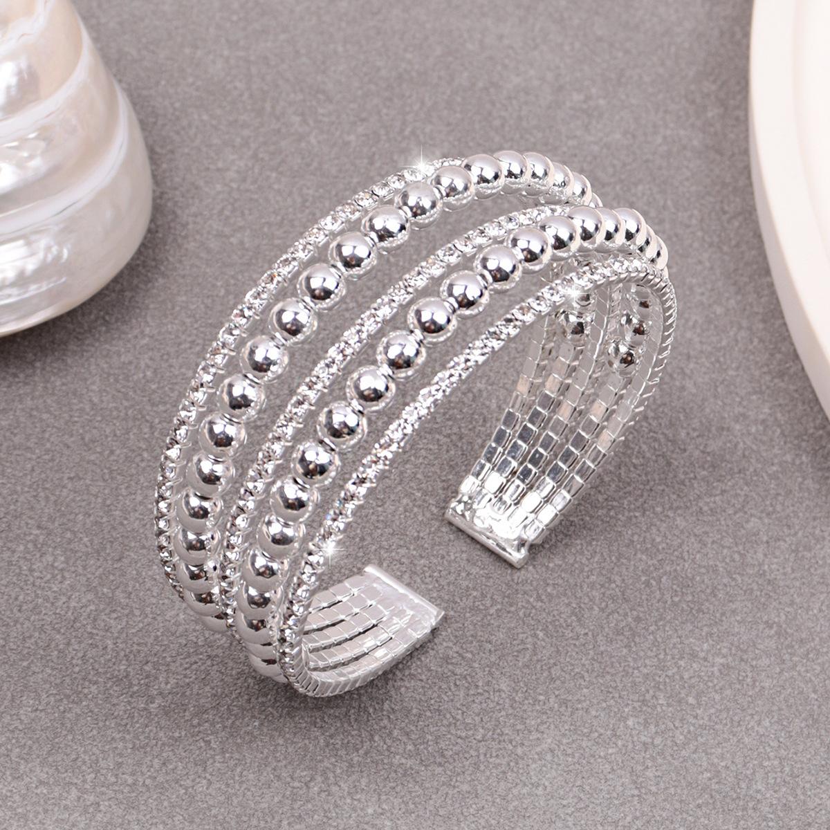 

New Bracelet Jewelry Fashion Bridal Bracelet Elastic Bracelet Bracelet Bracelet 5.3CM серебряный