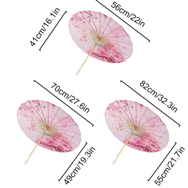 1PC Printed Photograph Props Long-handle Vintage Silk Umbrella for Hanfu Accessories Umbrella Parasol Colorful Oiled Paper