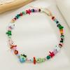 Beach Wind Ocean Elements Ceramic Small Fish Elephant Red Coral Sea Turtle Pendant Colorful Beaded Necklace