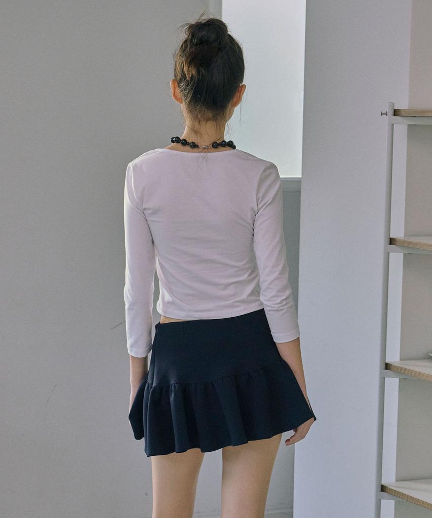 Jun Jun Space Mini Flare Skirt_Navy