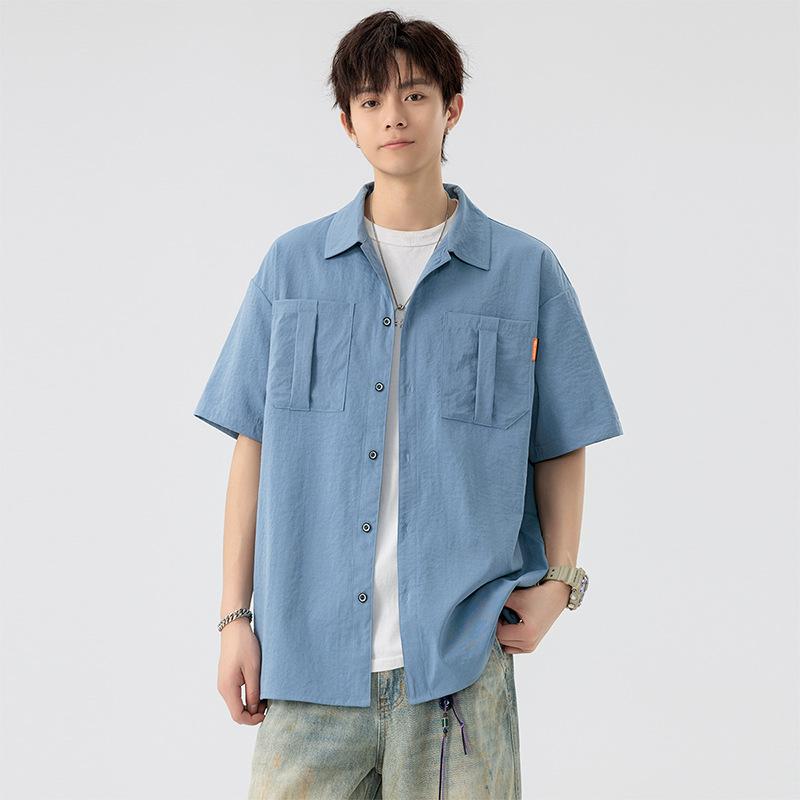 Summer Workwear Short Sleeved Shirt Men's Thin Outdoor Loose Casual Collar Plus Size Shirt