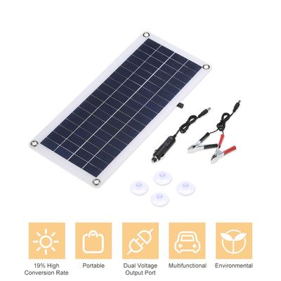 DC 5V 18V Dual-Ausgang 20W Solarpanel mit 2 USB-Anschlüssen & Autoladung IP65 Wasserdichtigkeit 12V 24V Solarladung