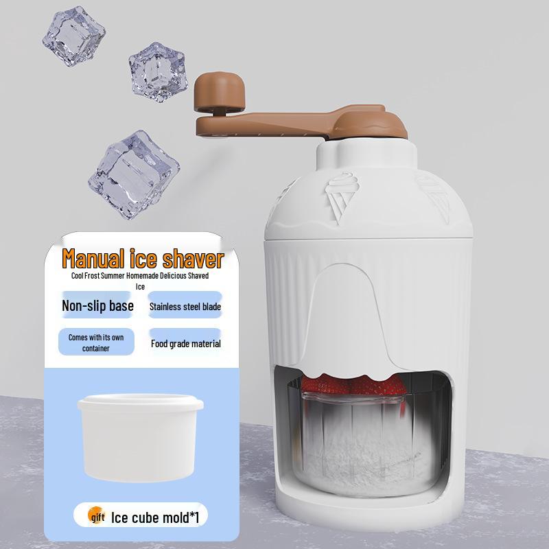 Portable Manual Ice Crusher & Shaved Ice Machine for Smoothies and Soft Serve