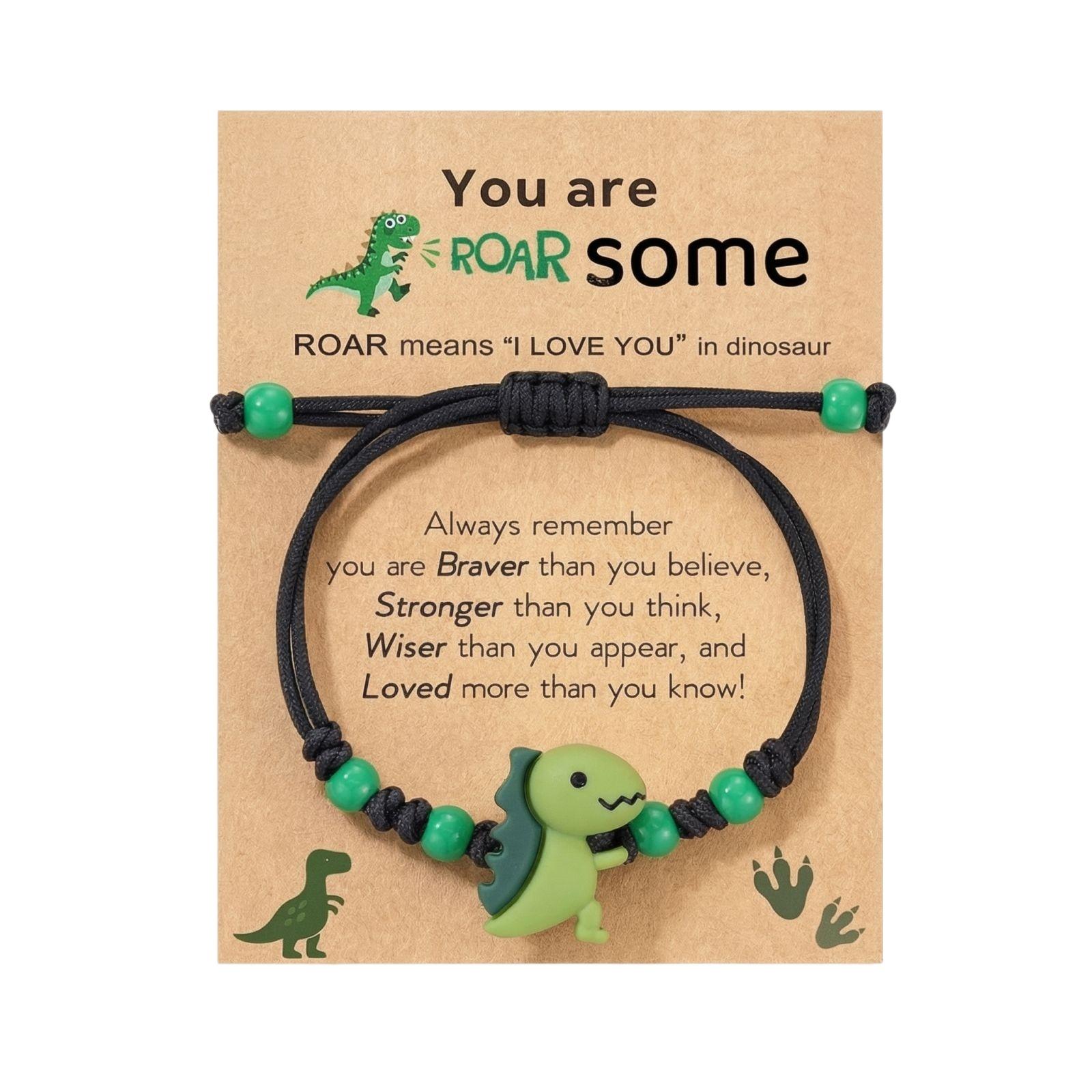 

Small Dinosaur Hand Woven Adjustable Bracelet One Size