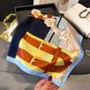 French light luxury chain small square scarf simulation silk printing silk scarf headscarf women's spring and summer scarf temperament scarf scarf new