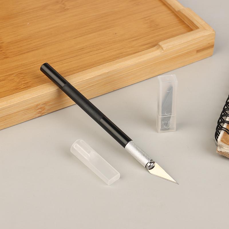 Non-Slip Metal Scalpel Knife Tools Kit Cutter Engraving Craft Knives + 10pcs Blades Mobile Phone PCB DIY Repair Hand Tools