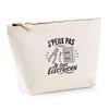 Toiletry Bag - PLANETEE - I Can't I'm an Electrician - Beige - 100% Cotton - 3 L
