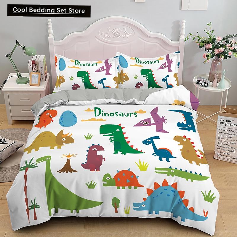 Cartoon Dinosaur Bedding Set Twin Queen King Animal Duvet Quilt Cover Pillowcase Jurassic World 2/3pcs Polyester Comforter Cover
