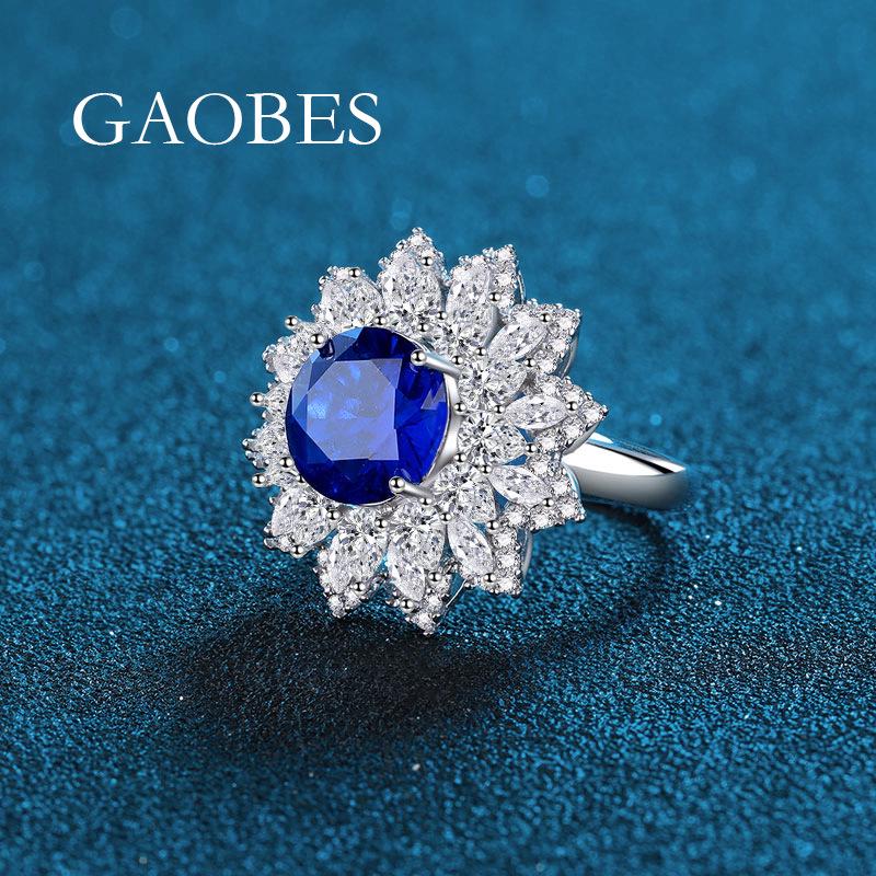 

S925 Sterling Silver Sapphire Micro-Pave Women s Red Ring Size 7