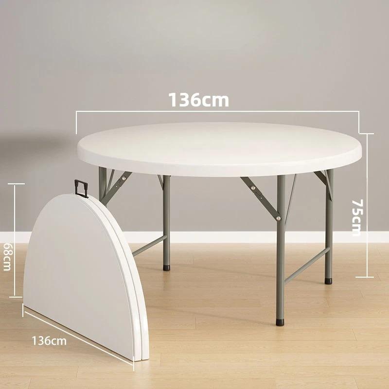Folding Table Portable Dining Tables Elegant Simple Space Saves Round Table Economic Modern Plastic Foldable Tables Furniture
