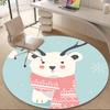 1pc Polar Bear Scarf Office Round Area Rug, Indoor Mat Suitable ForOffice, Under Office Chairs Bedroom Living Room Home Decor, Room Deco, D070