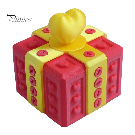 

Подарочная коробка на День святого Валентина Раздражающая подарочная коробка с винтами 3D-печатная головоломка-игрушка для розыгрыша Раздражающая подарочная коробка в виде сердца для любимых Square золотистый/красный