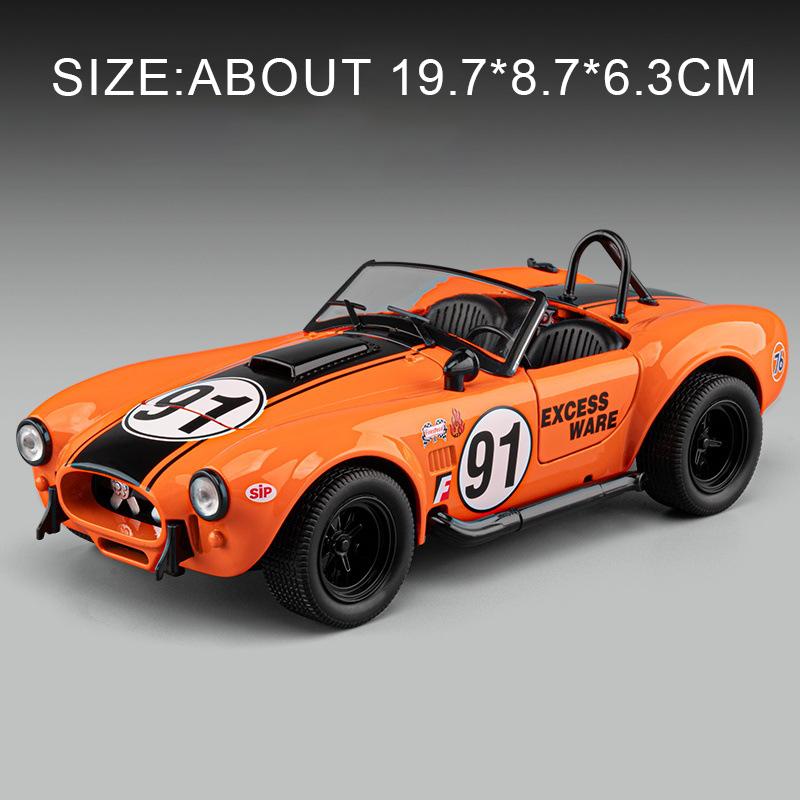 1:22 Cobra Alloy Car Diecast Miniature Toys Model Doors Opened Sound Light Pull Back Front Wheel Steering Vehices Gifts for Boys