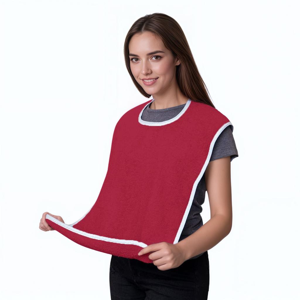 Rehabilitation Bib for the Elderly, Anti Fouling Dietary Cloth, Adjustable, with Pockets, Food Receiving, Elderly Care, Meal Assistance
