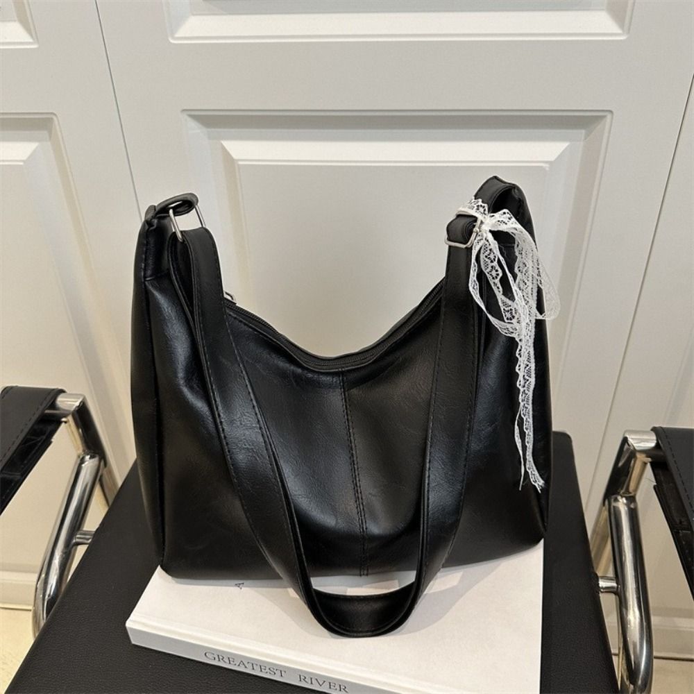 PU Leather Cross Body Bag Solid Color Tote Bag Casual Shoulder Bag  for Lady/Girls