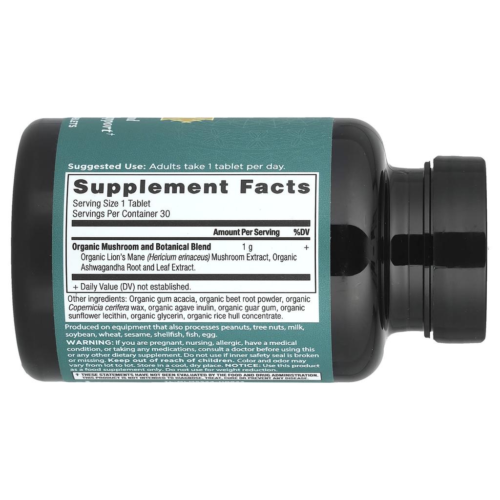 Deer Antler Mushroom, Increases Mental Clearness and Concentration, 30 Tablets